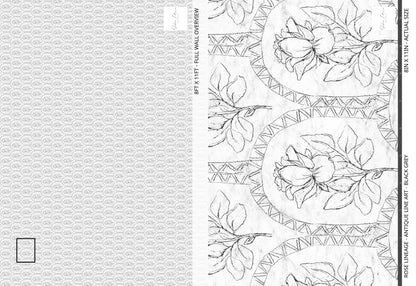 Rose Lineage - Antique Line Art - Black Grey