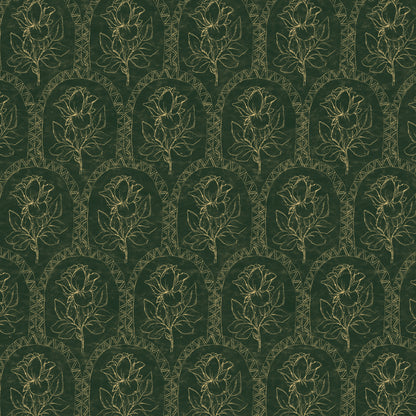 Rose Lineage - Antique Line Art - Gold Green