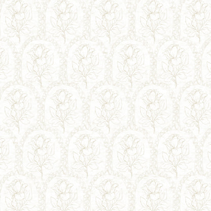 Rose Lineage - Antique Line Art - White Beige