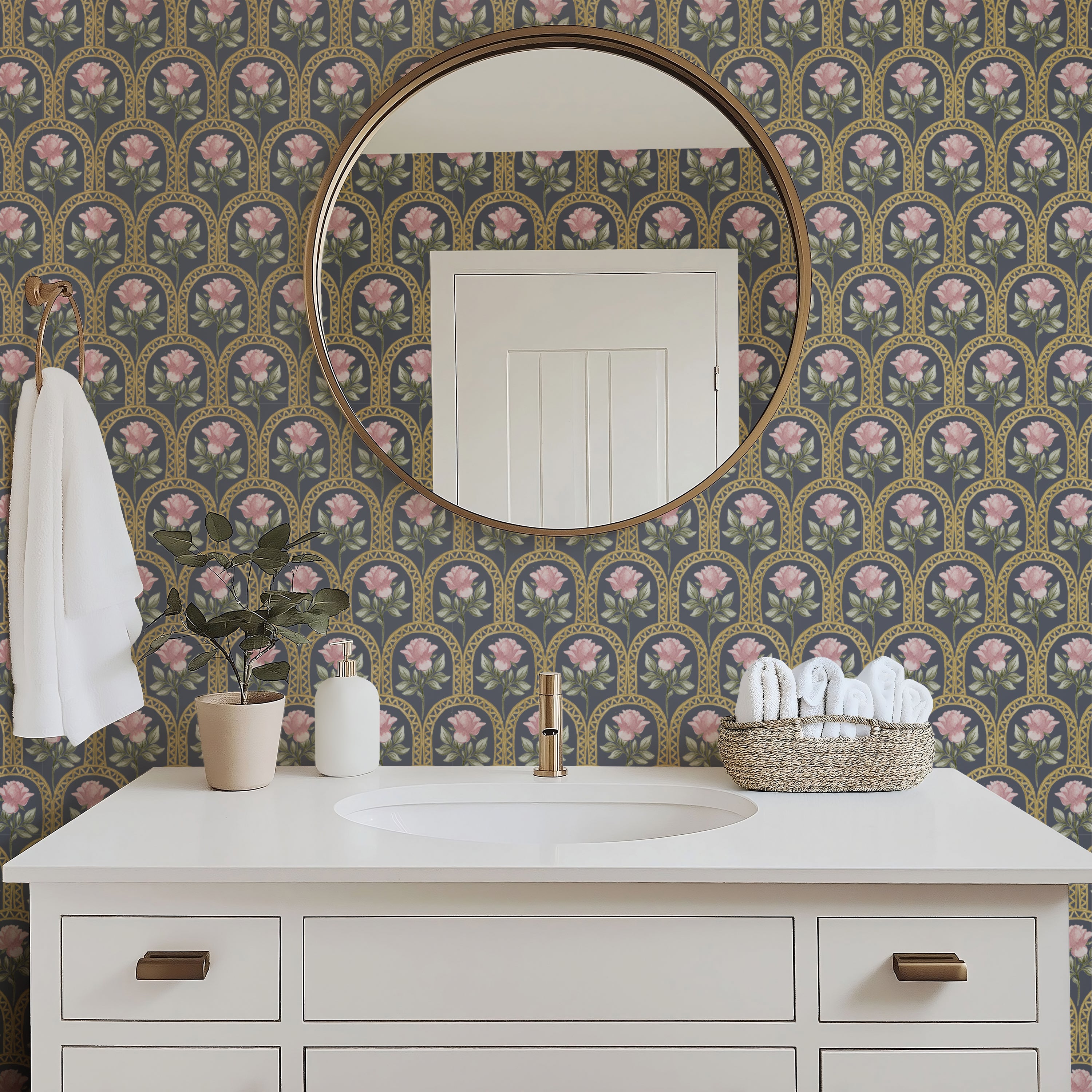 Rose Lineage - Watercolour - Navy โ Sabina Maria Design