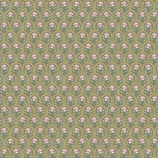 Rose Lineage - Watercolour - Sage Wallpaper