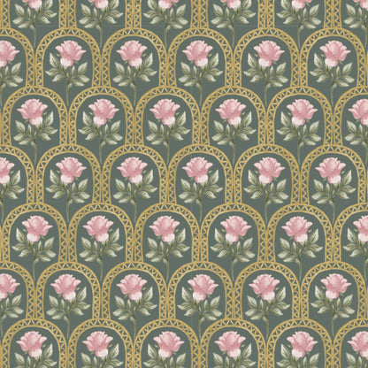 Rose Lineage - Watercolour - Teal Sage