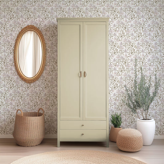 Vintage Floral Vines - Rustic White