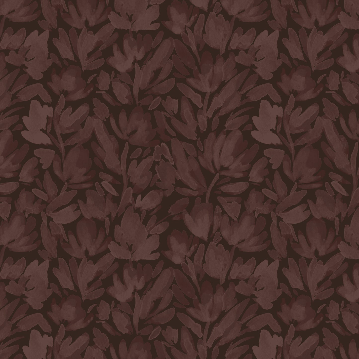 Tulip Vines - Silhouette - Burgundy Brown