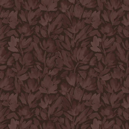 Tulip Vines - Silhouette - Burgundy Brown