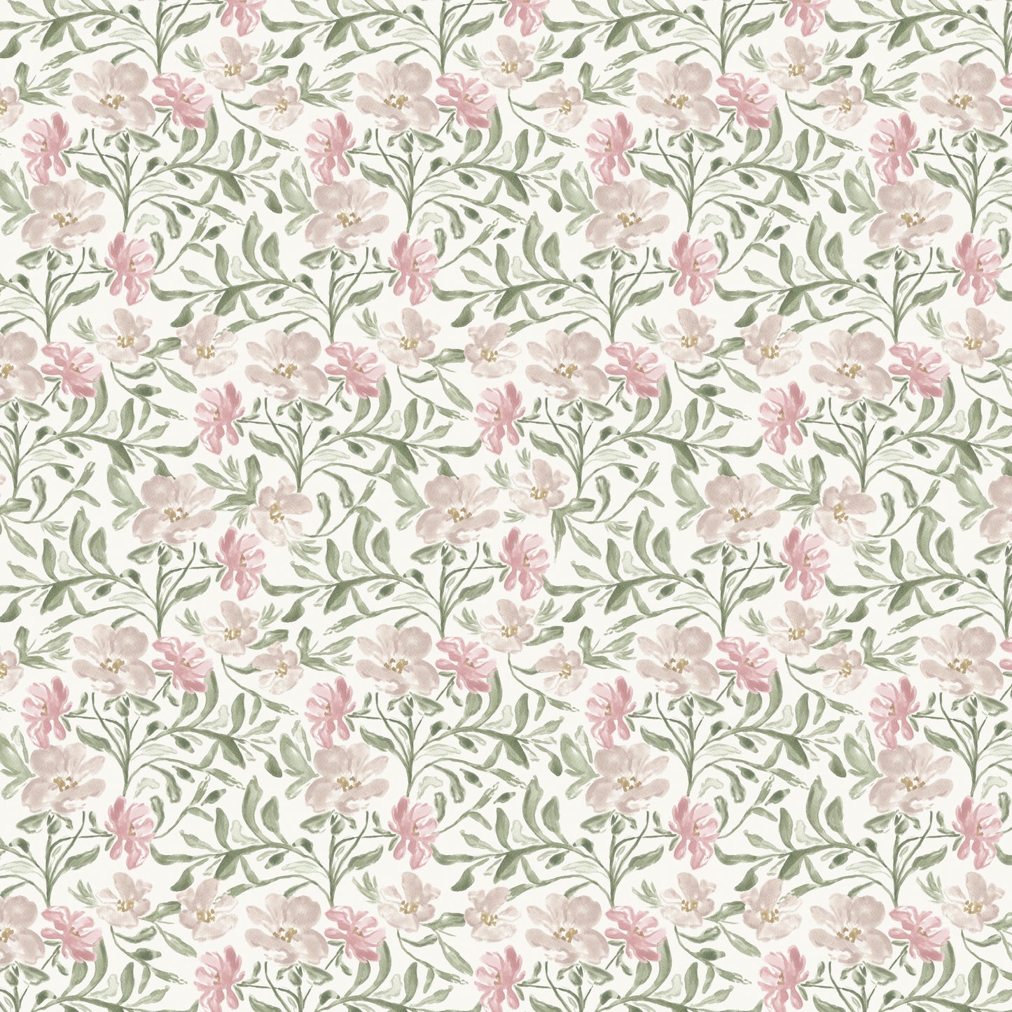 Vintage Floral Vines - Warm Cream