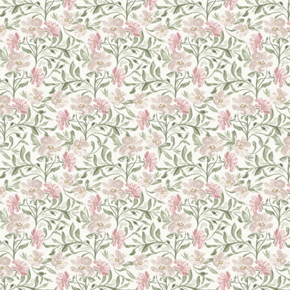 Vintage Floral Vines - Warm Cream