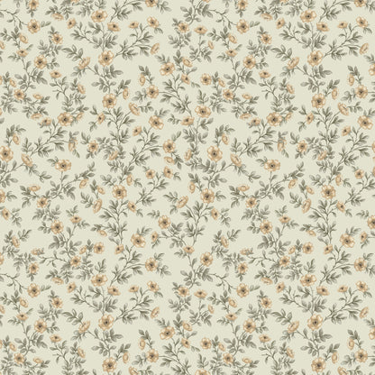 Vintage Rose Vines - Beige - Large Scale