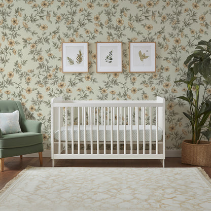 Vintage Rose Vines - Beige - Large Scale