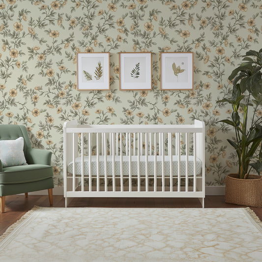 Vintage Rose Vines - Beige - Large Scale