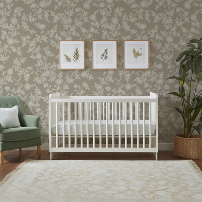 Vintage Rose Vines - Silhouette - Beige - Large Scale