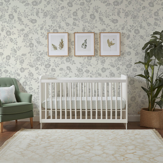 Vintage Rose Vines - Silhouette - Off White - Large Scale