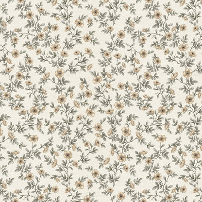 Vintage Rose Vines - Light Canvas - Small Scale