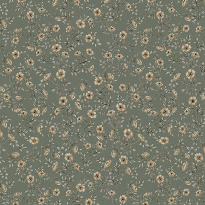 Vintage Rose Vines - Sage Canvas - Small Scale