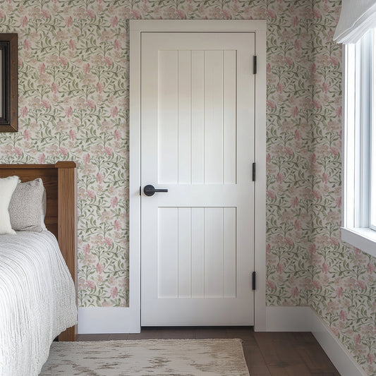 Vintage Floral Vines - Warm Cream