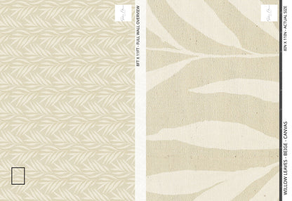 Willow Leaves - Beige - Canvas