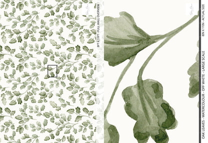 Collage of green leaf patterns on a white background
